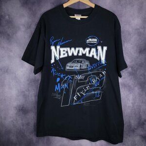 Vintage 00s Y2K Chase Authentics Ryan Newman Nascar Racing faded black shirt